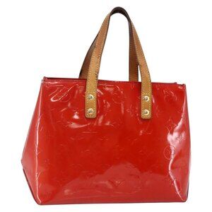 LOUIS VUITTON Monogram Vernis Reade PM Hand Bag Red Rouge M91088 LV Auth BA6708
